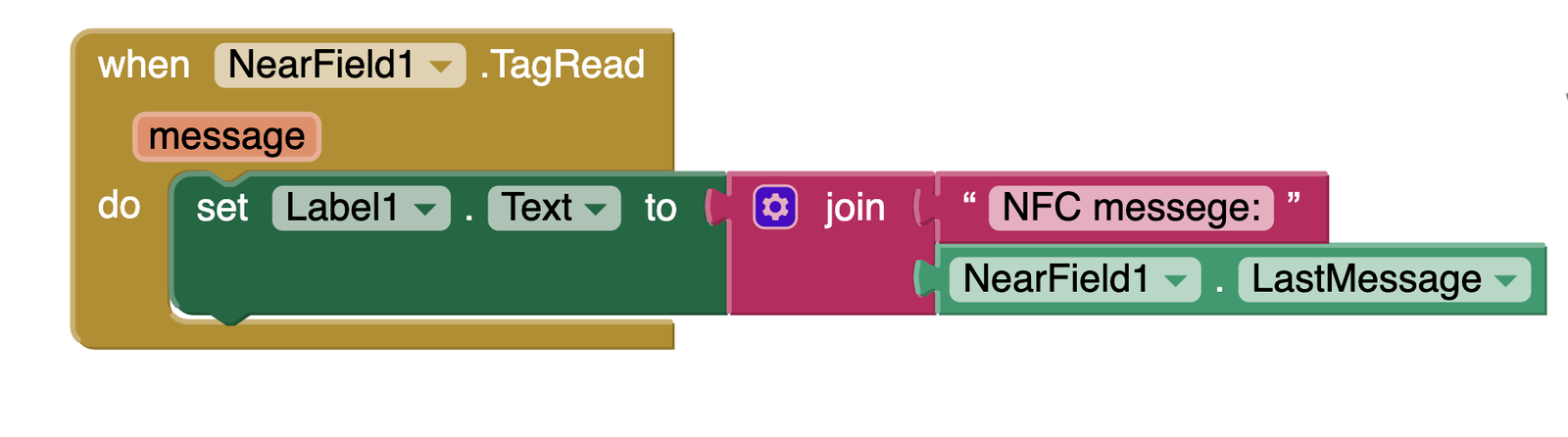 App Inventor NFC Code Blocks